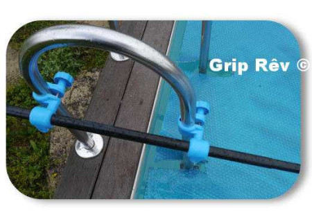 Attache tube horizontal vertical grip rêv pour échelle de piscine.