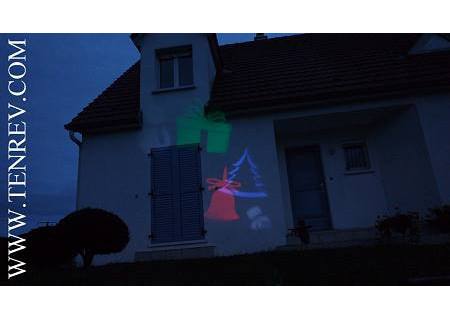 Projecteur de Noël à LED 2024 pour façade extérieure 4 images couleurs