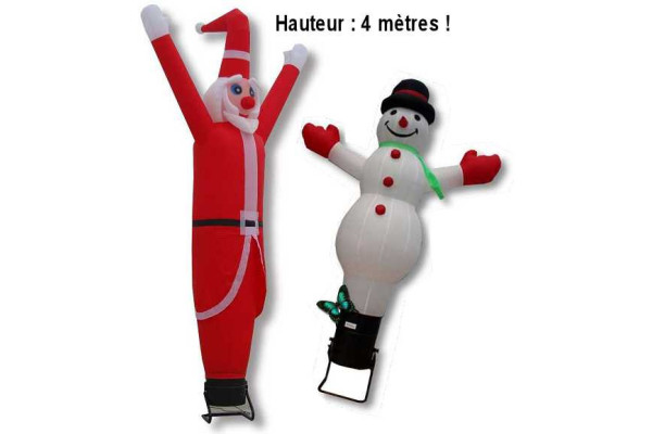 Père noël gonflable 4 mètres bonhomme neige décoration extérieure.