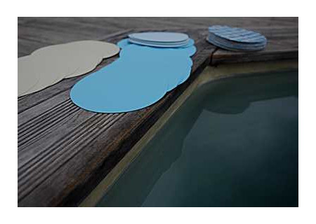 Rustine ronde de liner bleu foncé 15 cm colmater piscine qui fuit.