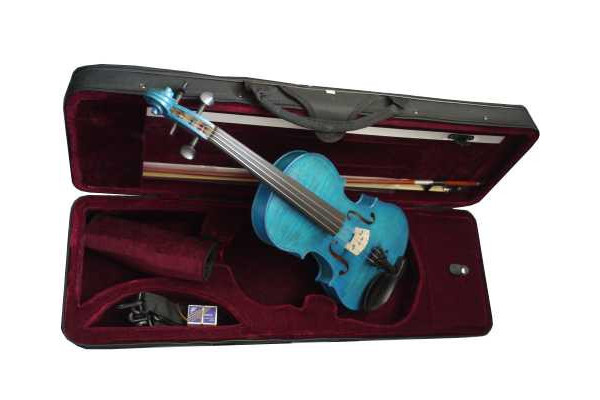 Violon bleu Rigozetti prix fou  adulte 4/4 en étui archet colophane.