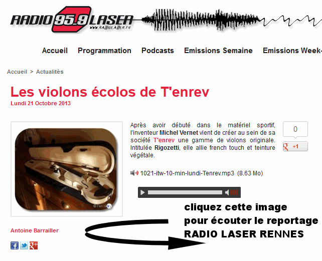 reportage radio laser rennes sur les violons végétaux